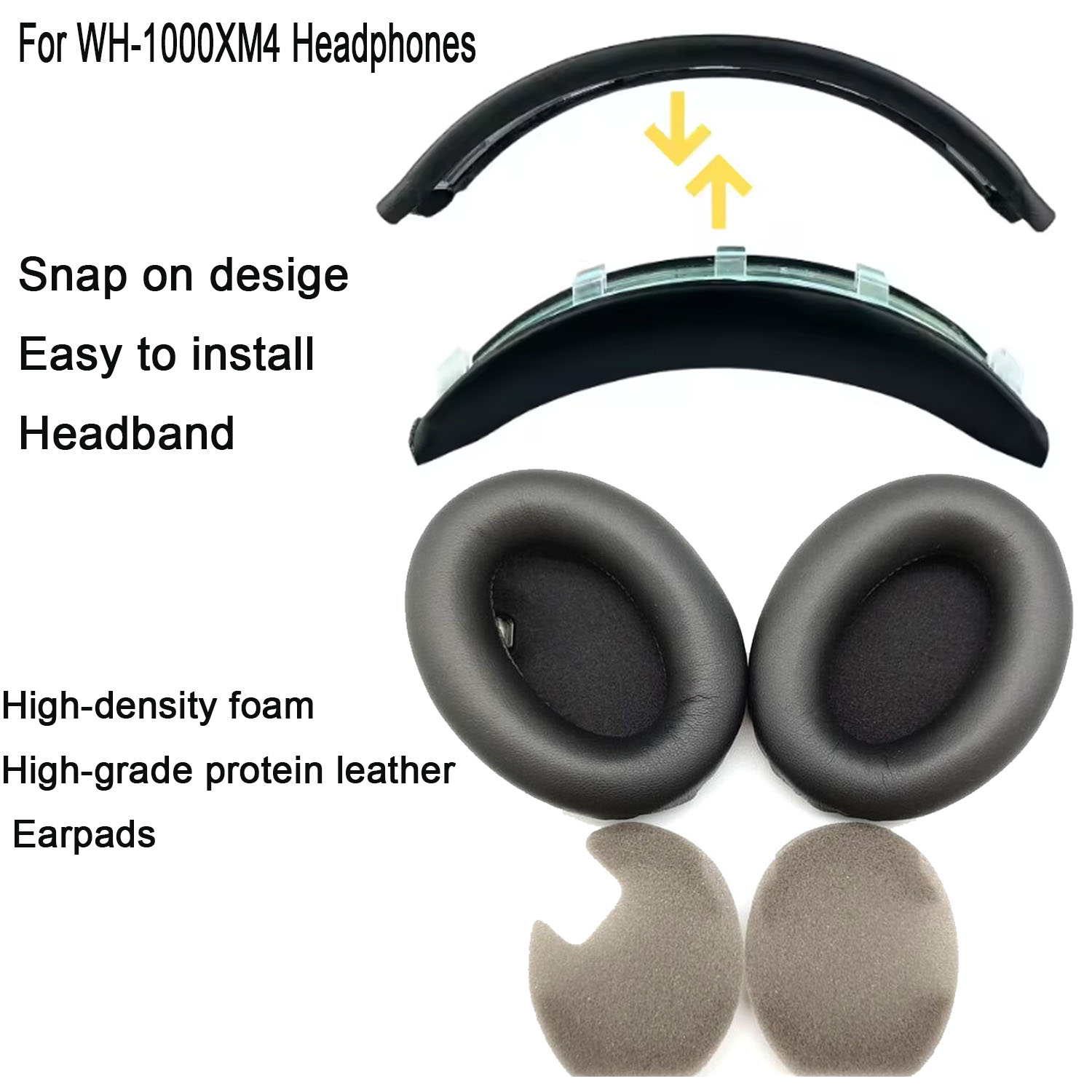 Sony Headphone Wh-1000Xm4 - 소니 WH-1000XM4 헤드폰 교체용 헤드밴드 이어패드,