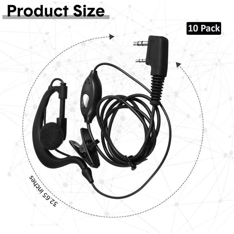 10pcs 워키 토키 이어폰 (마이크 포함) 2 핀 양 - Wired Earphone Mic 리뷰 및 가격