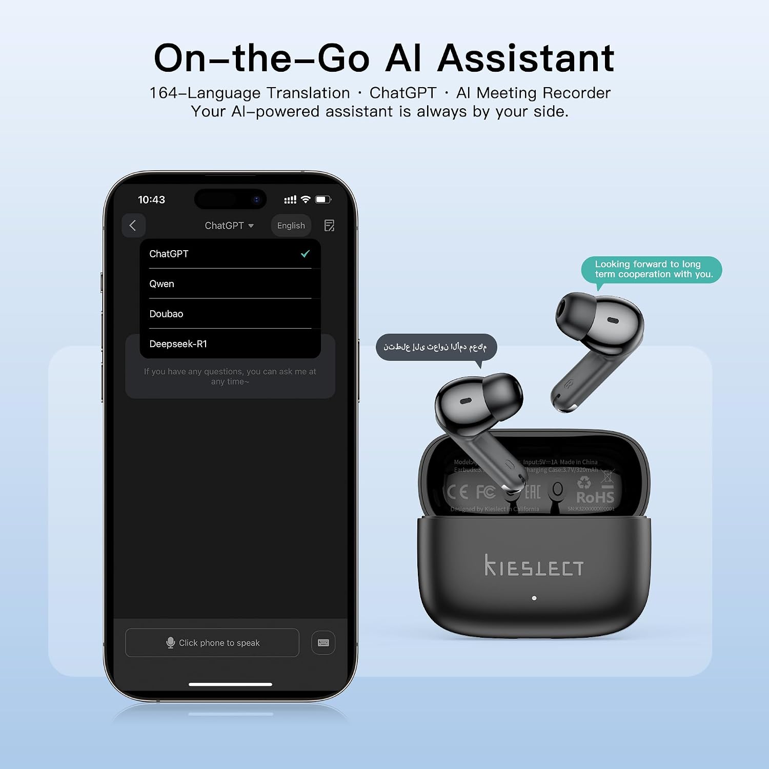 무선 이어버드, AI 165개 언어 번역 이어버드, 충 - Earbuds Charging Case 리뷰 및 가격